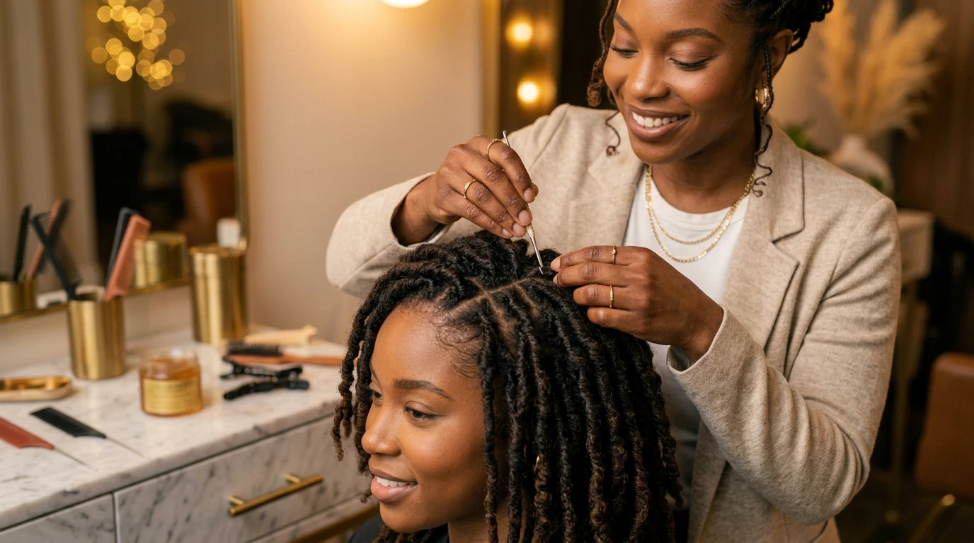 Démonstration de trois techniques professionnelles de resserrage des locks : palm rolling, interlocking et crochet